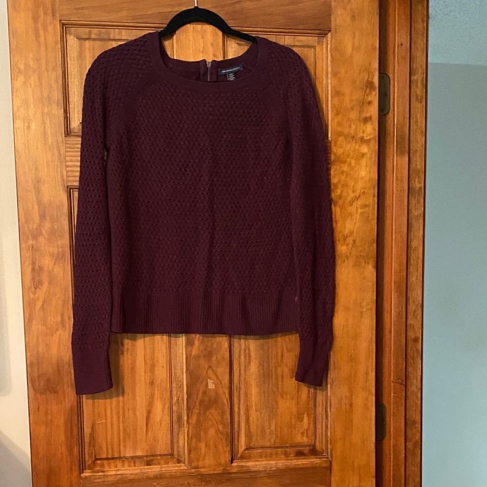 American Eagle Outfitters Deep Maroon Crew Neck Sweater